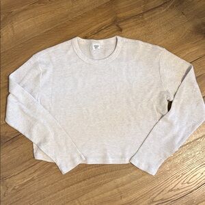 Aritzia Sunday Best Oatmeal Long Sleeve Waffle Tee Size Small